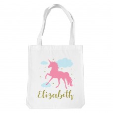 Pink Unicorn White Tote Bag