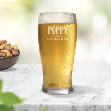 Poppy Engraved Standard Beer Glass