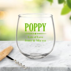 Poppy Stemless Wine Glass