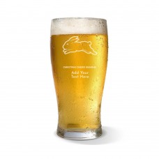 NRL Rabbitohs Christmas Engraved Standard Beer Glass