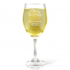 NRL Rabbitohs Christmas Engraved Wine Glass