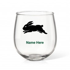 NRL Rabbitohs Stemless Wine Glass