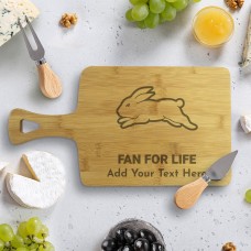 NRL Rabbitohs Rectangle Bamboo Serving Board