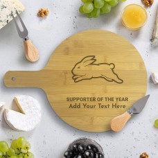 NRL Rabbitohs Round Bamboo Serving Board