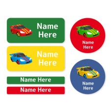 Racing Car Mixed Name Label Pack