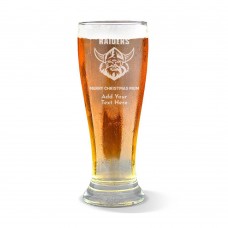 NRL Raiders Christmas Engraved Premium Beer Glass