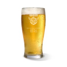 NRL Raiders Engraved Standard Beer Glass