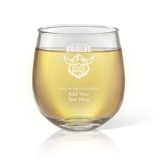 NRL Raiders Engraved Stemless Wine Glass