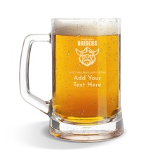 NRL Raiders Glass Beer Mug