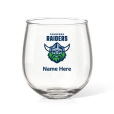 NRL Raiders Stemless Wine Glass