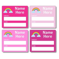 Rainbow School Book Labels