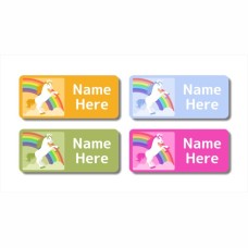 Rainbow Unicorn Rectangle Name Label