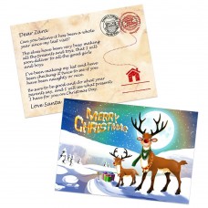 Reindeer Santa Postcard