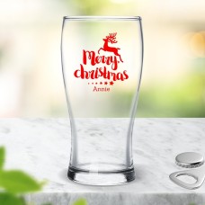 Reindeer Christmas Standard Beer Glass