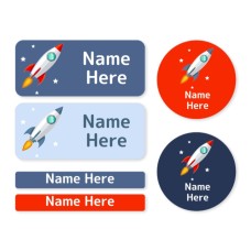 Rocket Mixed Name Label Pack