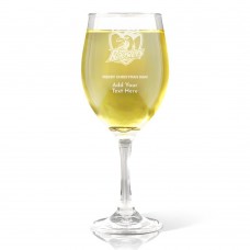 NRL Roosters Christmas Engraved Wine Glass