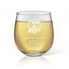 NRL Roosters Engraved Stemless Wine Glass