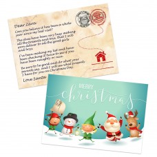 Santa & Elves Postcard