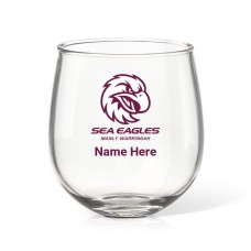 NRL Sea Eagles Stemless Wine Glass