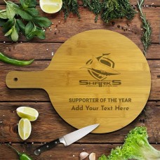 NRL Sharks Round Bamboo Serving Board