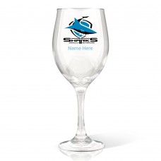 NRL Sharks Wine Glass