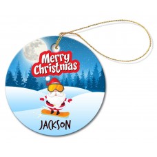 Snowboard Round Porcelain Ornament