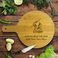 NRL Storm Round Bamboo Serving Board