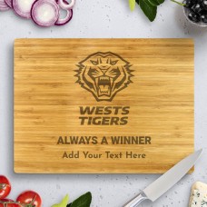 Wests Tigers NRL Bamboo Cutting Board