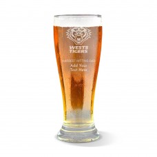 NRL Wests Tigers Engraved Premium Beer Glass