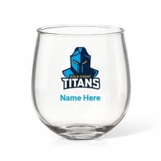 NRL Titans Stemless Wine Glass