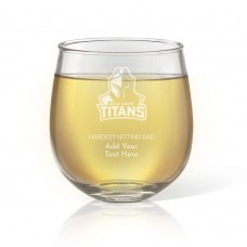 NRL Titans Christmas Engraved Stemless Wine Glass