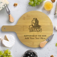 NRL Titans Round Bamboo Serving Board