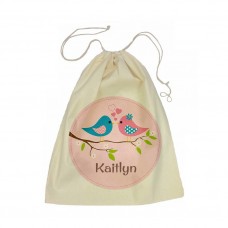 Two Birds Drawstring Library Bag