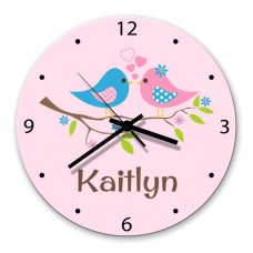 Two Birds Glass Wall Clock