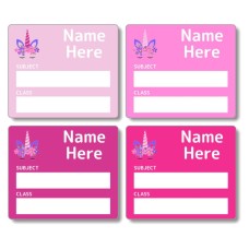 Unicorn Horn School Book Labels