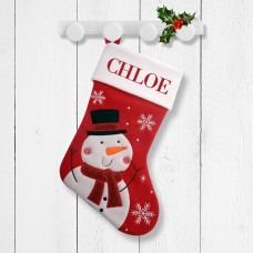 White Snowman Red Santa Stocking