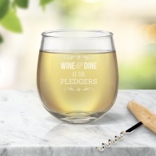 Wine & Dine Engraved Stemless Wine Glass