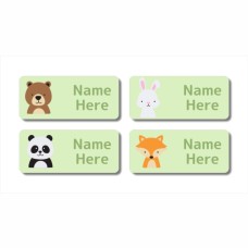 Woodland Animals Rectangle Name Label