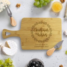 Christmas Wishes Rectangle Bamboo Serving Board