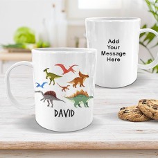 Dinosaur White Plastic Mug