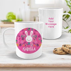 Happy Rabbit White Plastic Mug