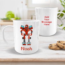 Robot White Plastic Mug