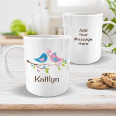 Two Birds White Plastic Mug