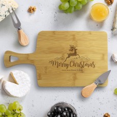 Reindeer Christmas Rectangle Bamboo Serving Board