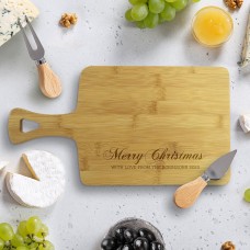 Merry Christmas Rectangle Bamboo Serving Board