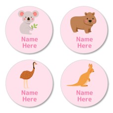 Aussie Animals Round Name Label