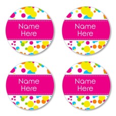 Bubbles Round Name Label