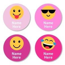 Emoji Round Name Label
