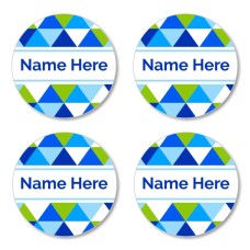 Geometric Round Name Label