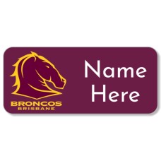 NRL Broncos Rectangle Name Label